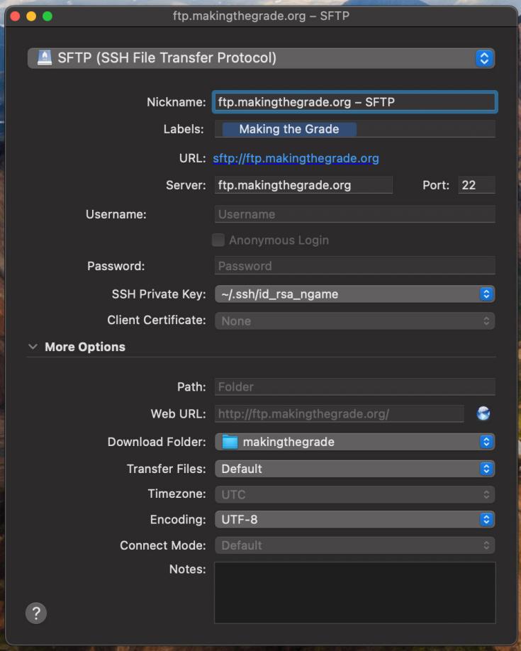 FTP settings