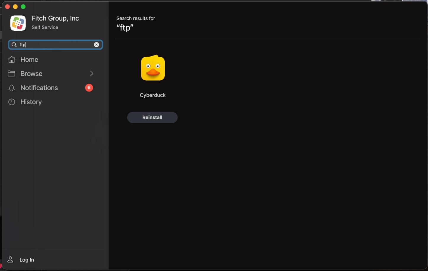 FTP client in self service