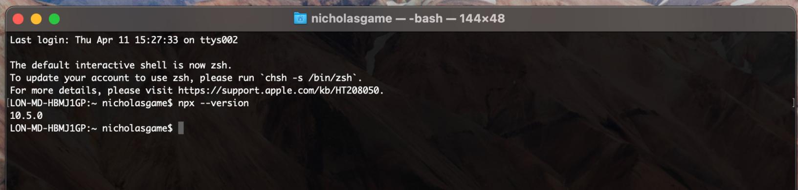 npx version