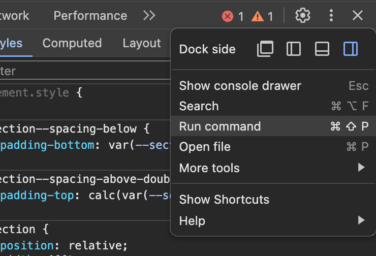 run command