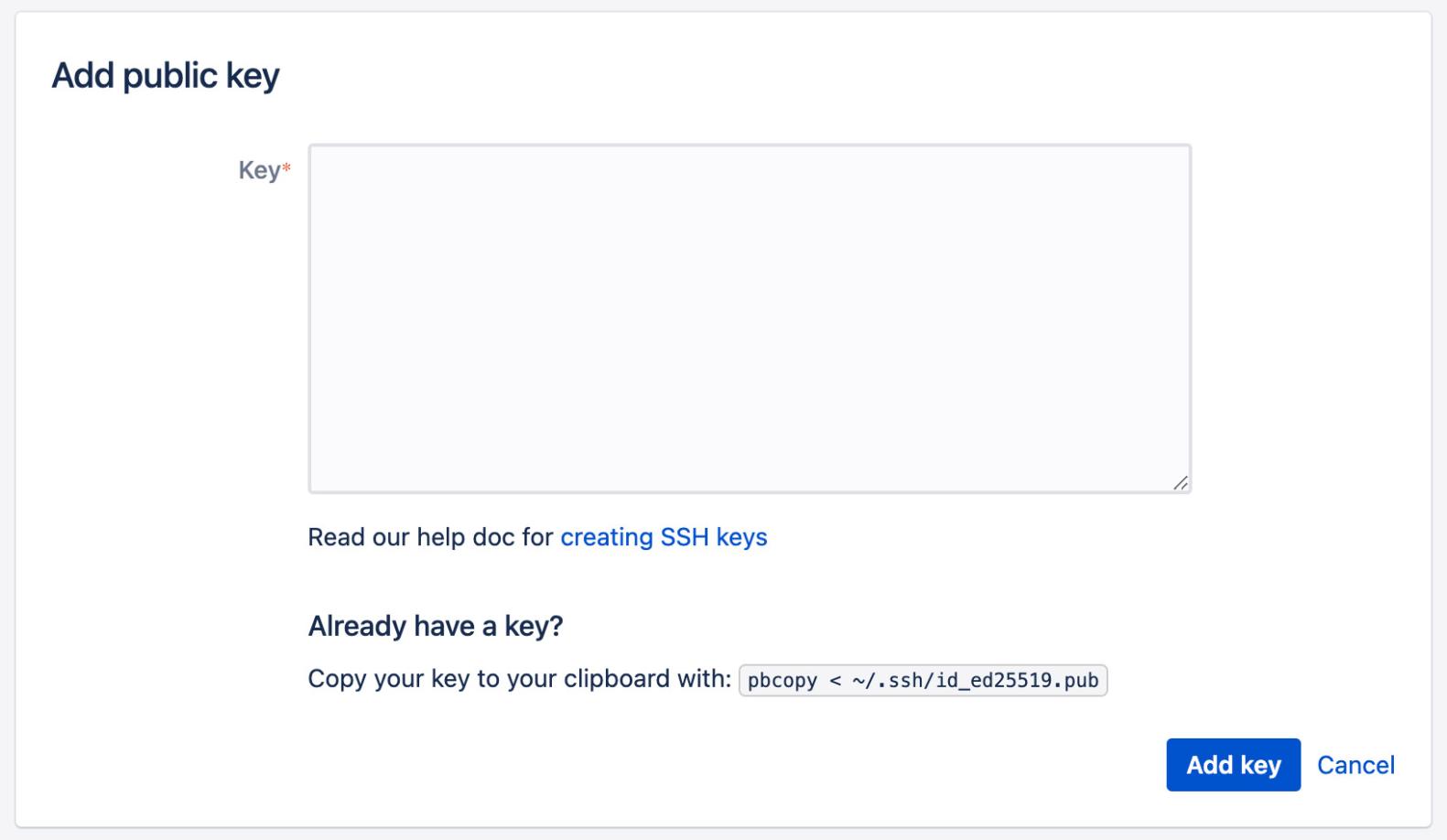 SSH key add